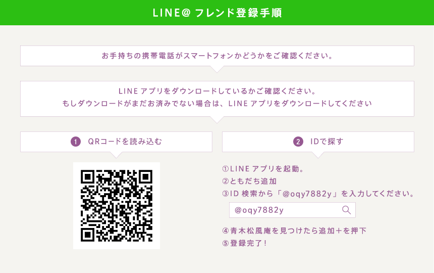 LINE@フレンド登録手順