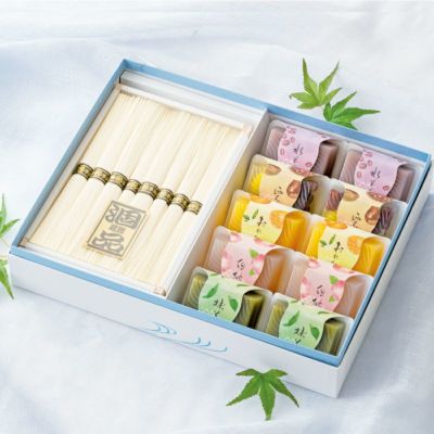 《送料500円》涼菓詰合せ（素麺・水羊羹10）【4/15～8月中旬発送限定】