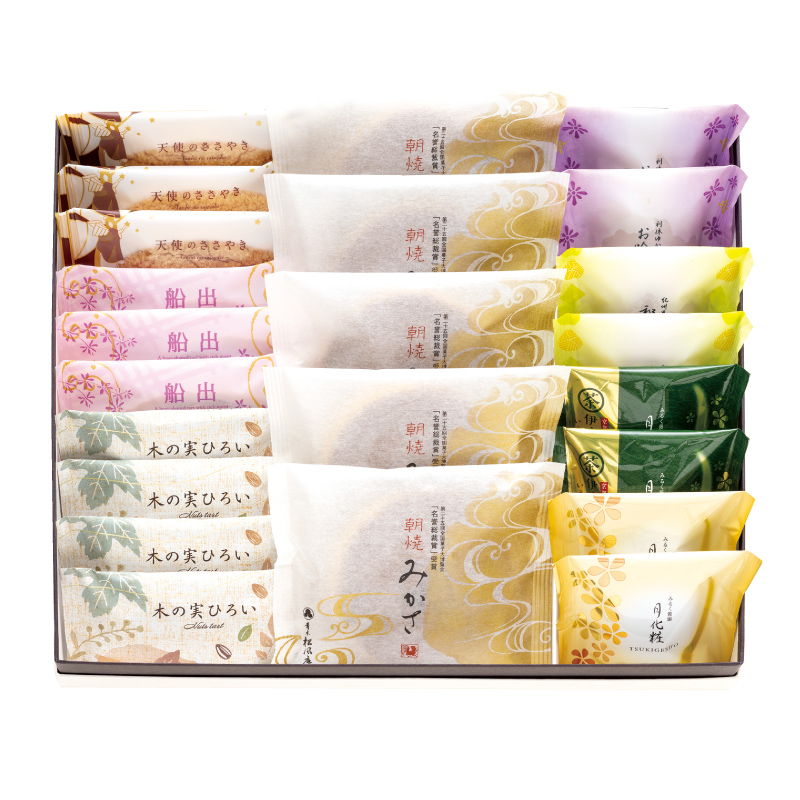 みかさ・焼菓子詰合せ(みかさ5個・木の実4個・船出3個・天使3個・和菓山2個・お吟さま2個・月化粧4個)