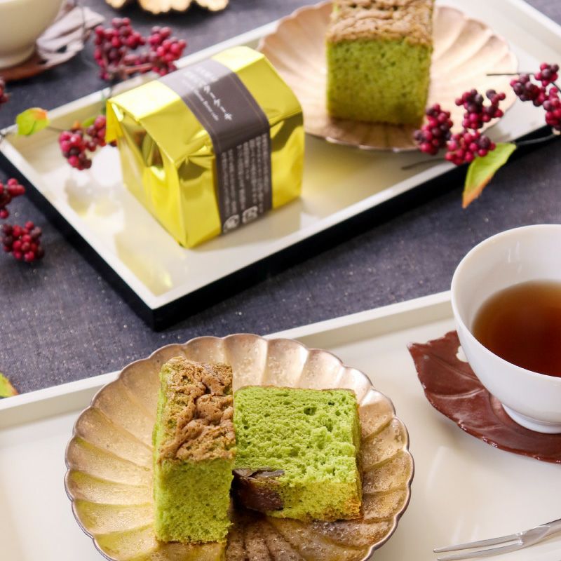 渋皮栗と抹茶のバターケーキ(キューブ)