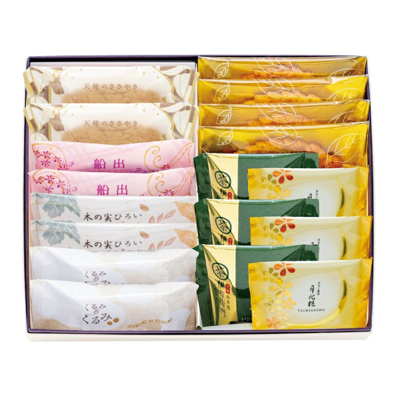 洋菓子詰合せ(天使2個・船出2個・木の実4個・リーフパイ4個・月化粧3個・伊右衛門3個)