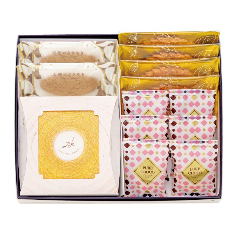  バウム・洋菓子詰合せ(バウム1・天使2・リーフパイ4・ピュアチョコ6)