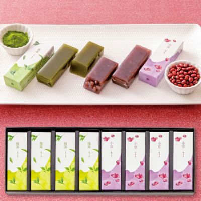 ミニ羊羹(小豆・抹茶8個入)