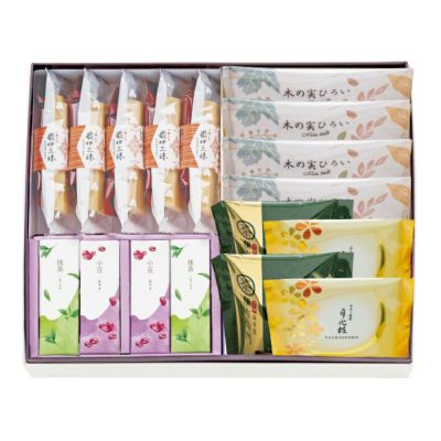 和洋菓子詰合せ(最中5個・ミニ羊羹4個(小豆・抹茶)・木の実4個・月化粧2個・伊右衛門2個)