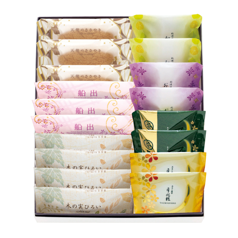 和洋菓子詰合せ(天使3個・船出3個・木の実4個・和吟月伊各2個)