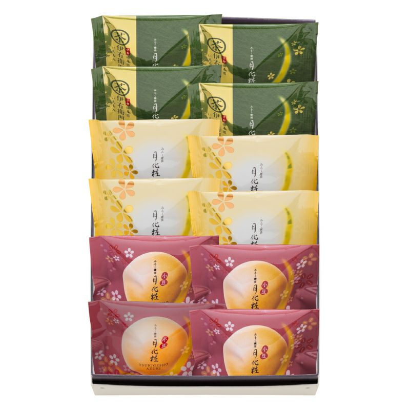 月化粧4・伊右衛門4・小豆4詰合せ